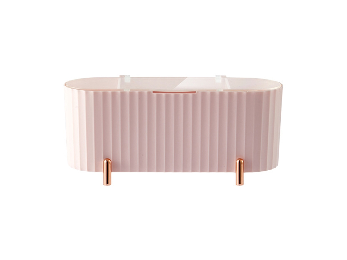 Caja De Almacenamiento De Cosméticos Rosa Con Divisores Flexibles