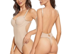 2026-body Shaper Sin Espalda Para Mujer Con Sostén Push Up Y Tanga, Bodies Ajustable Con Cremallera En Entrepierna