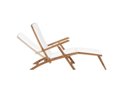 Maison Exclusive - Tumbona Con Cojín Blanco Crema Madera Maciza De Teca