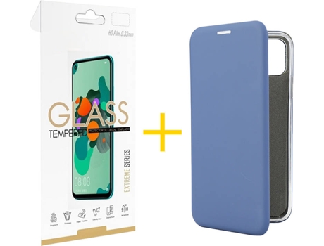 Kit Funda + Protector de Pantalla Apple iPhone 7 Plus / 8 Plus SKYHE Flip Cover 2277 Azul