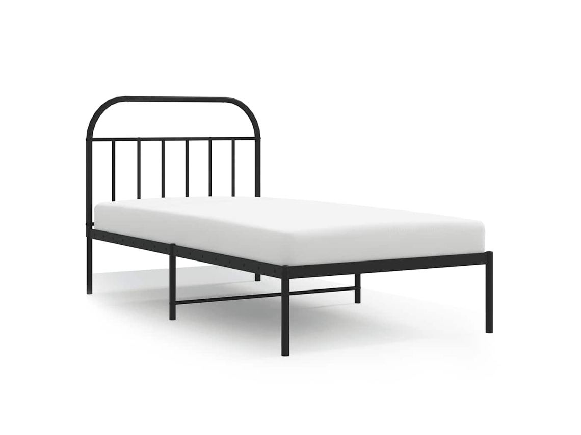 Maison Exclusive - Estructura Cama Sin Colchón Con Cabecero Metal Negro 100x190 Cm