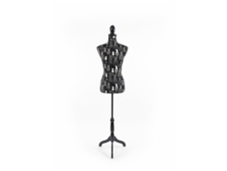 Maniquí De Costura Relaxdays, Mujer, Talla 36/38, Ajustable 130–167 Cm, Base De Madera, Negro/crema