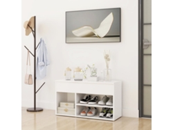 Banco Zapatero | Armario Zapatero De Madera Contrachapada Blanco 80x30x45 Cm