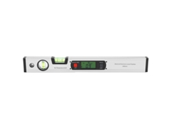 Regla angular digital 2026 de 400 mm con pantalla electrónica, nivel, transportador y buscador de ángulos para instalación de equipos.