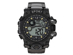 Reloj Electrónico Deportivo Led Para Hombre Dial Redondo Pulsera Negro