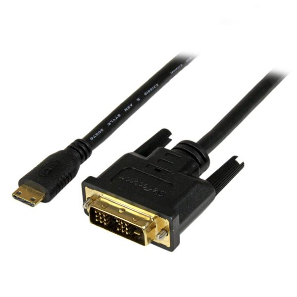 Cable Adaptador de Vídeo STARTECH HDCDVIMM2M 2m Mini-HDMI DVI-D