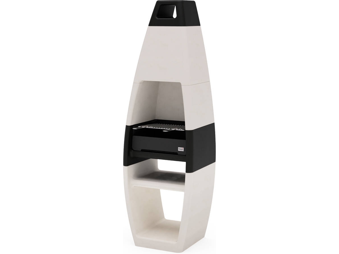 Parrilla de barbacoa completa TUOZI Ego (blanca, negra - 60 x 47 x 195 cm)