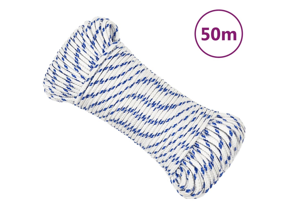 Cuerda De Barco Polipropileno Blanco 4 Mm 50 M
