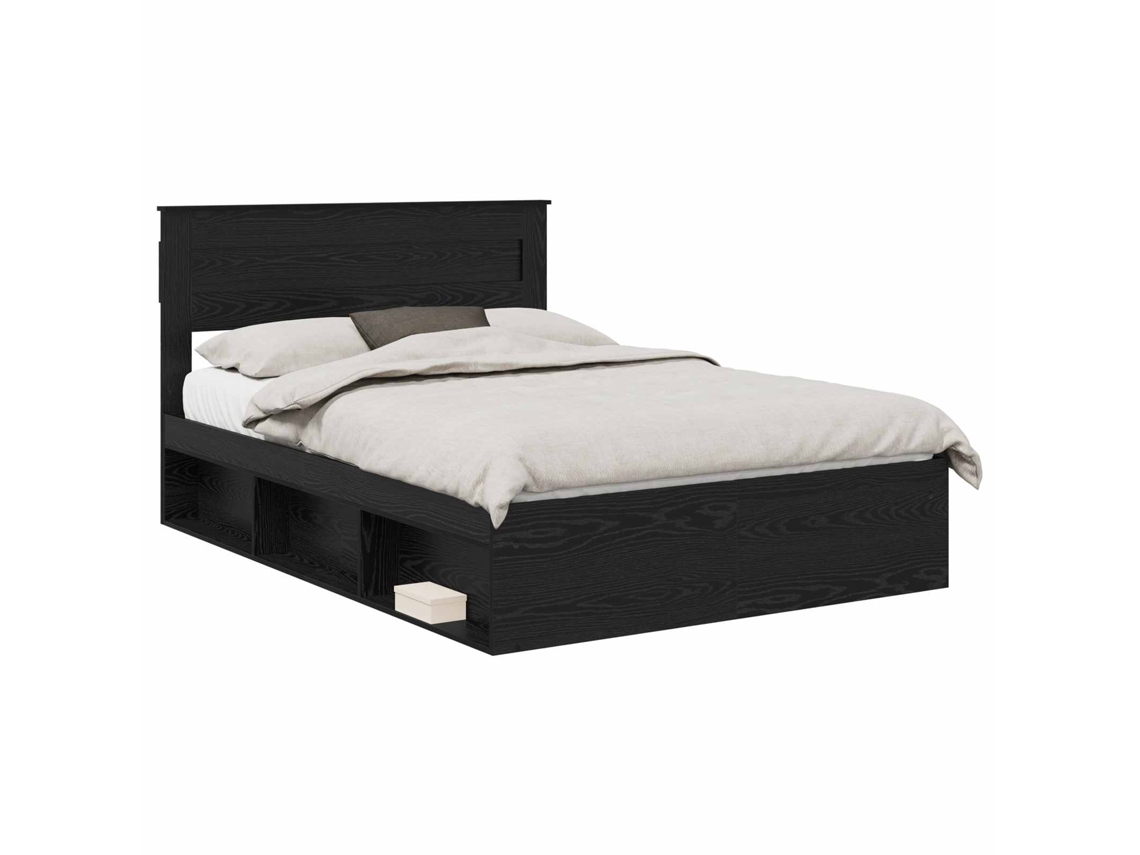 Maison Exclusive - Estructura De Cama Negro 150 X 200 Cm Madera De Pino Macizo