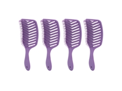 Escova de cabelo profissional curvada com visor, conjunto de 4 peças, para homens e mulheres, ferramenta para desembaraçar e modelar os cabelos, secagem rápida.