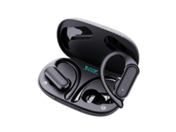 Auriculares inalámbricos Bluetooth, auriculares estéreo de doble canal, gancho para la oreja envolvente, reducción de ruido HiFi HD, negros