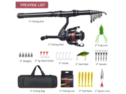 2026rebe-combo Caña De Pesca Telescópica 180/210/240/270cm + Carrete Y Accesorios De Pesca