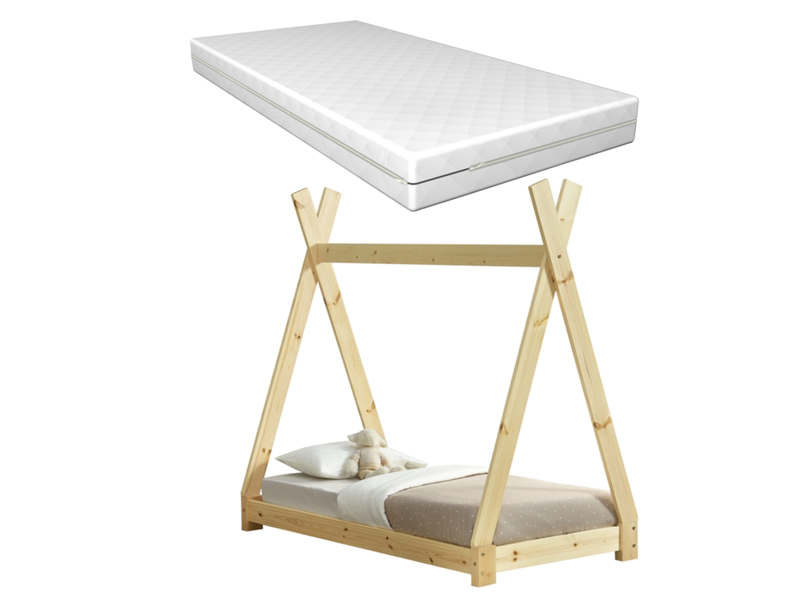 Estructura de Cama Infantil [EN.CASA] (Beige - Madera - 70 x 140 cm)