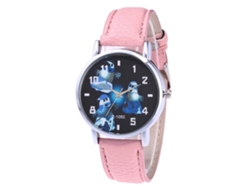 Reloj De Pareja Casual Con Correa Pu Patrón Halloween Cute Quartz Rosa