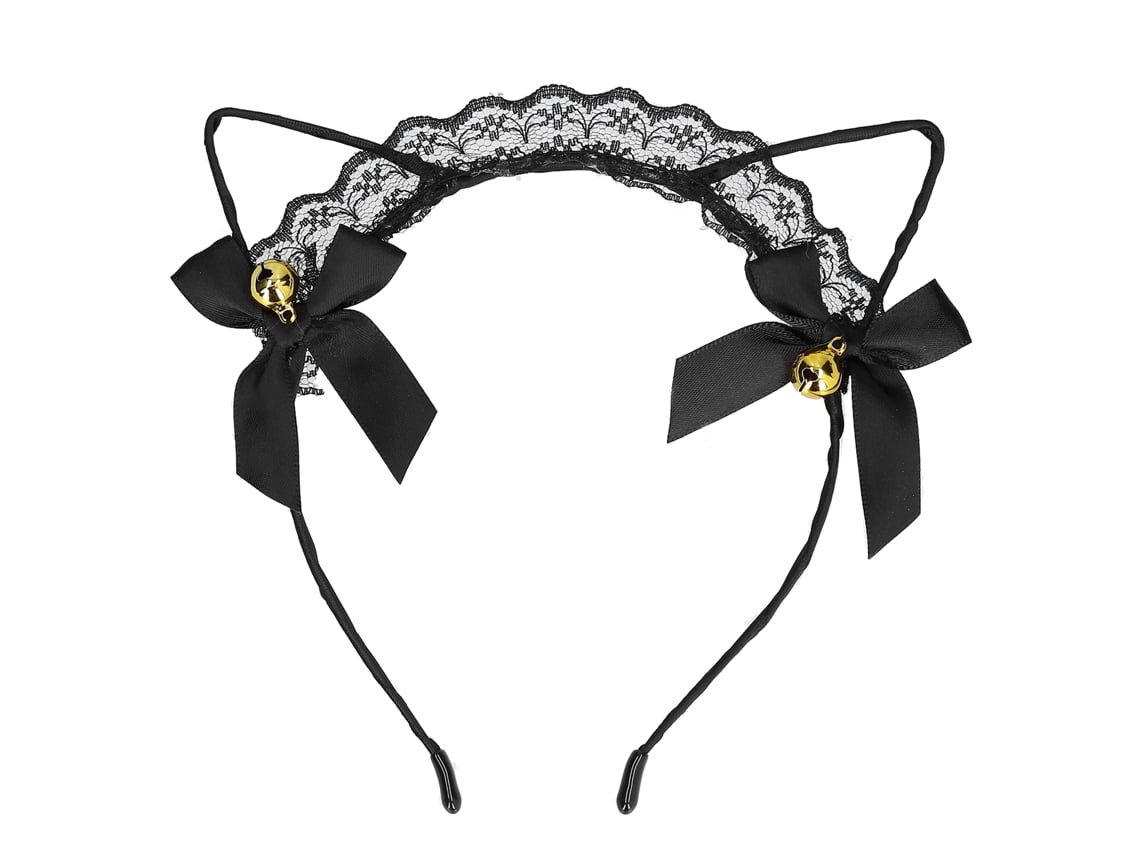 Diadema De Orejas De Gato Huecas Con Campana Para Mujer, Ideal Para Fiesta, Cosplay Y Uso Diario, Negro