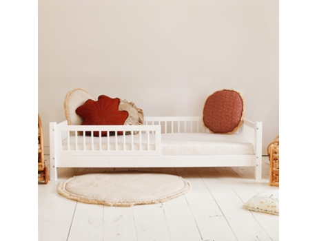 Cama con Patas Riel Somier de Lamas PETITS-MEUBLES Contrachapado Beige (90x190)