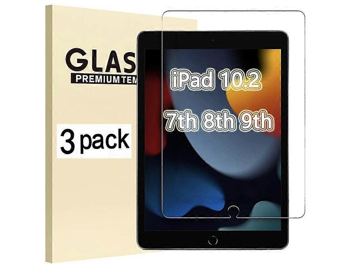 Película protectora de vidrio templado para Apple iPad 7, 8, 9, 10.2 (2019, 2020, 2021, 7.ª, 8.ª y 9.ª generación) (paquete de 3)