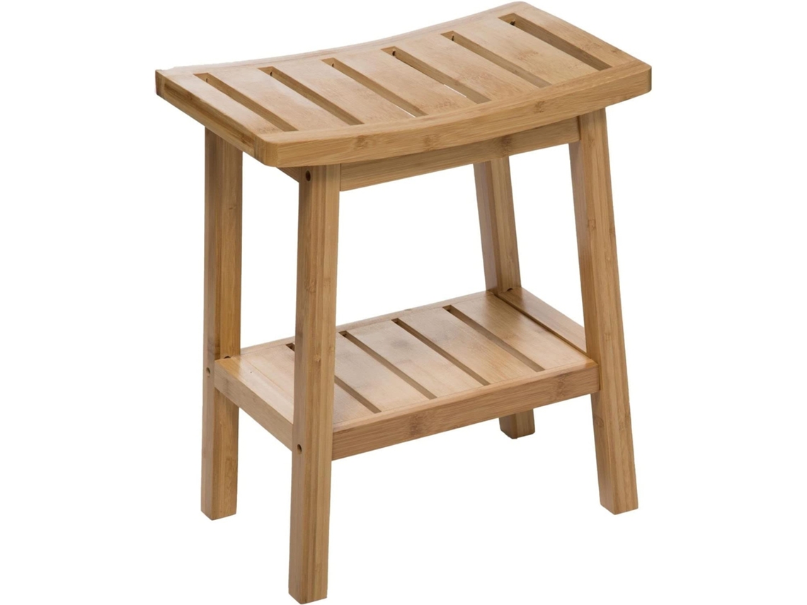 Banco de bambú Well Home estilo zen japonés Harmony, 46 x 39 x 25 cm Wellhome