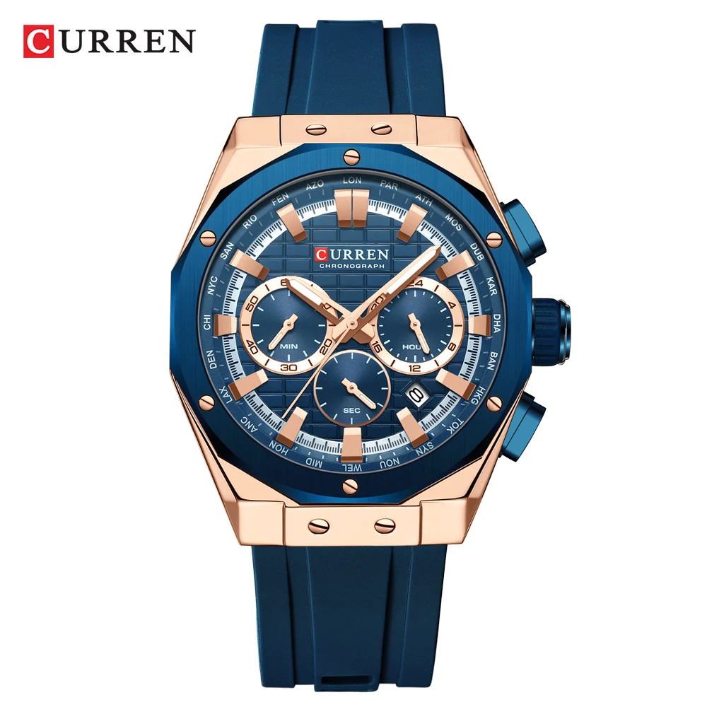Reloj Cronógrafo Luminoso Para Hombre Con Correa De Silicona.