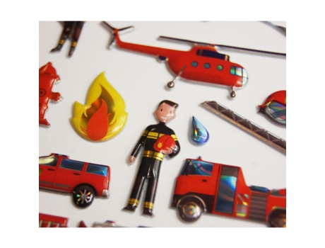 Soporte de decoración infantil - Bomberos - Pegatinas 3D