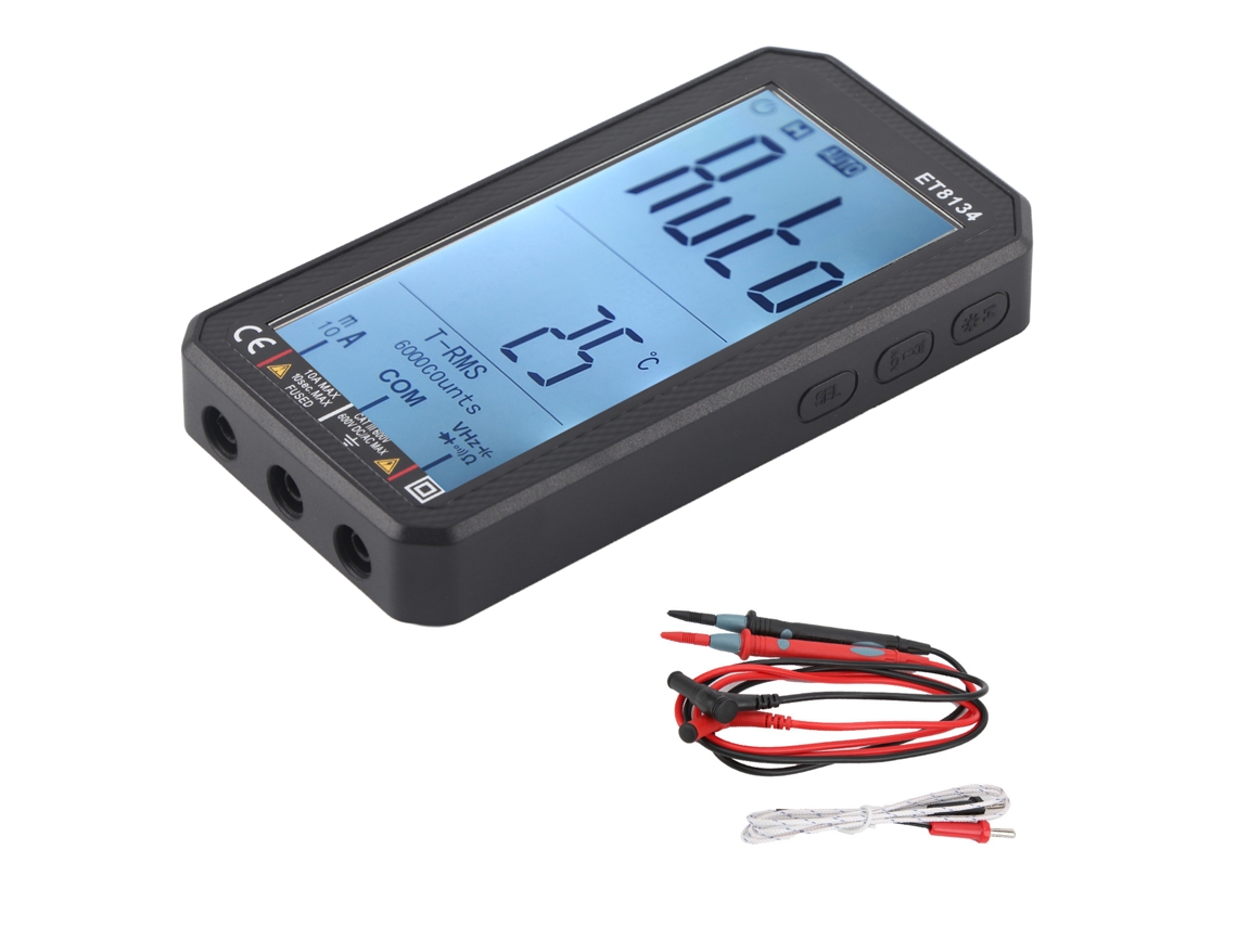 Multímetro Digital Automático Et8134 Con Pantalla Lcd, 600 V, 10 A, Múltiples Funciones, Herramienta Eléctrica, Medición Precisa.