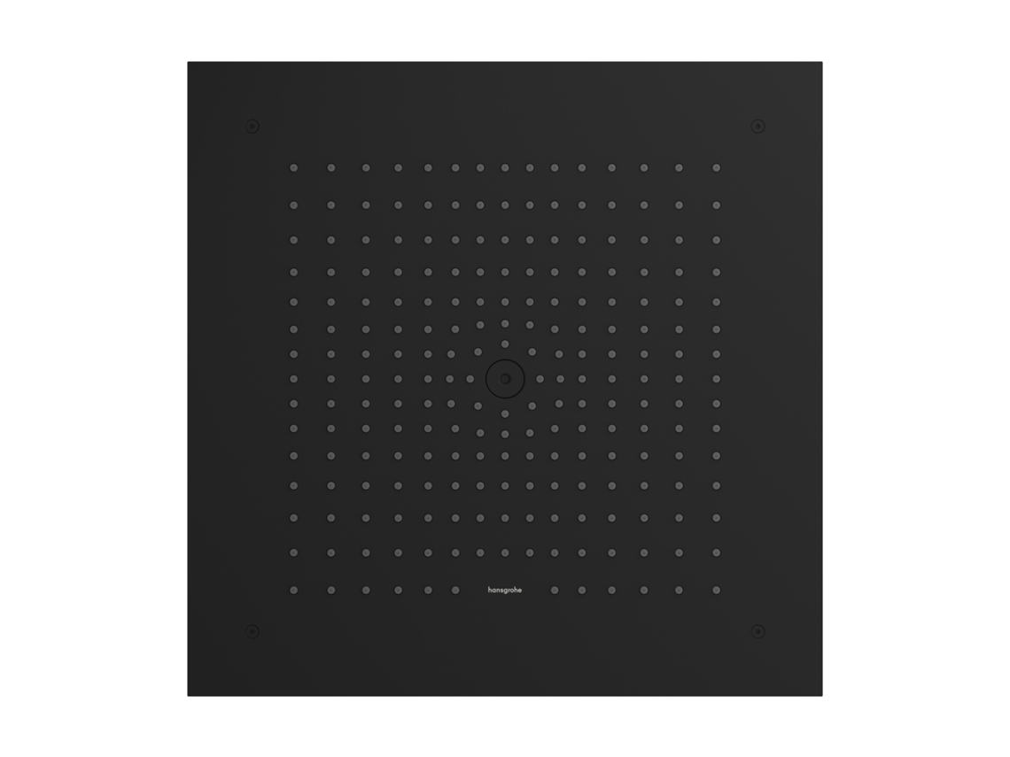 Ducha de techo Hansgrohe Raindance E, angular, 400x400 mm, 1 jet, integrada en el techo, 26252670, color: negro mate