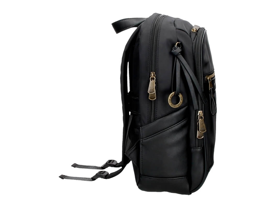 PEPE JEANS Mochila Para Portátil Poliéster y PU Morgan Negro
