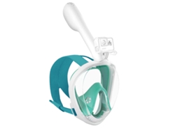 Máscara de snorkel de cara completa Siurn con sistema Dry Top y soporte para cámara L/XL Blanco y verde