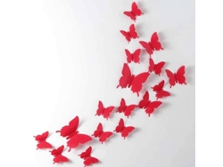 24 Pegatinas De Pared Removibles Con Forma De Mariposa 3d Para Decoración Del Hogar Y El Dormitorio (rojo)
