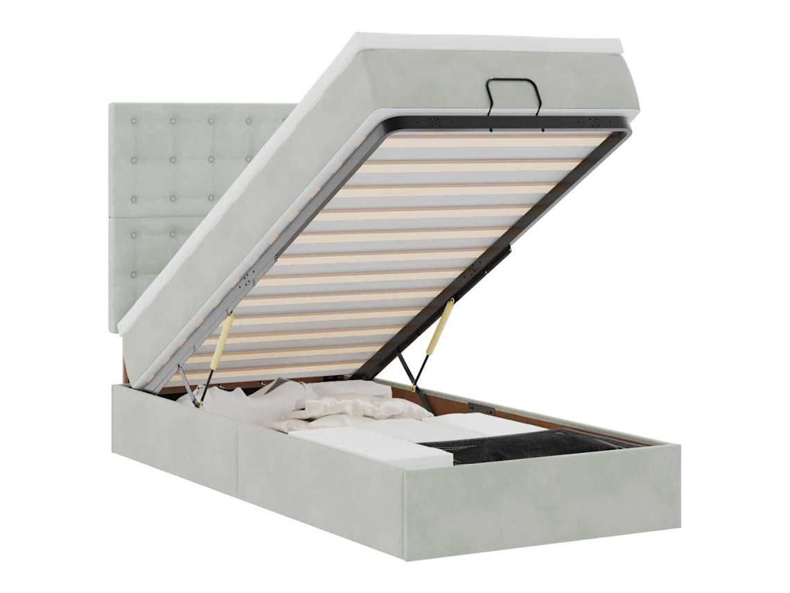 Maison Exclusive - Estructura Cama Otomana Colchones Gris Claro 90x190cm