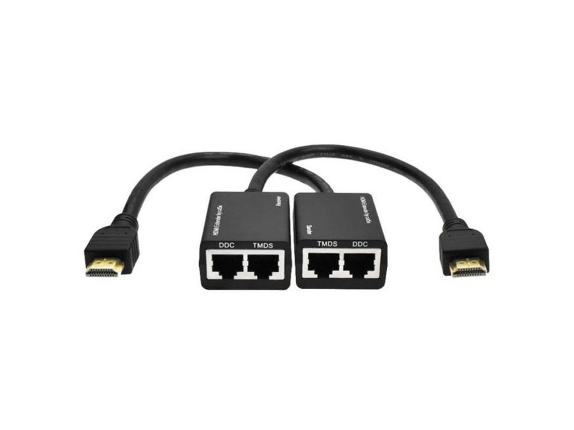 1 Par Extensor Hdmi Cat5e Cat6 Utp Lan Ethernet Repeater Transmissor Receptor 1080p 3d 30m