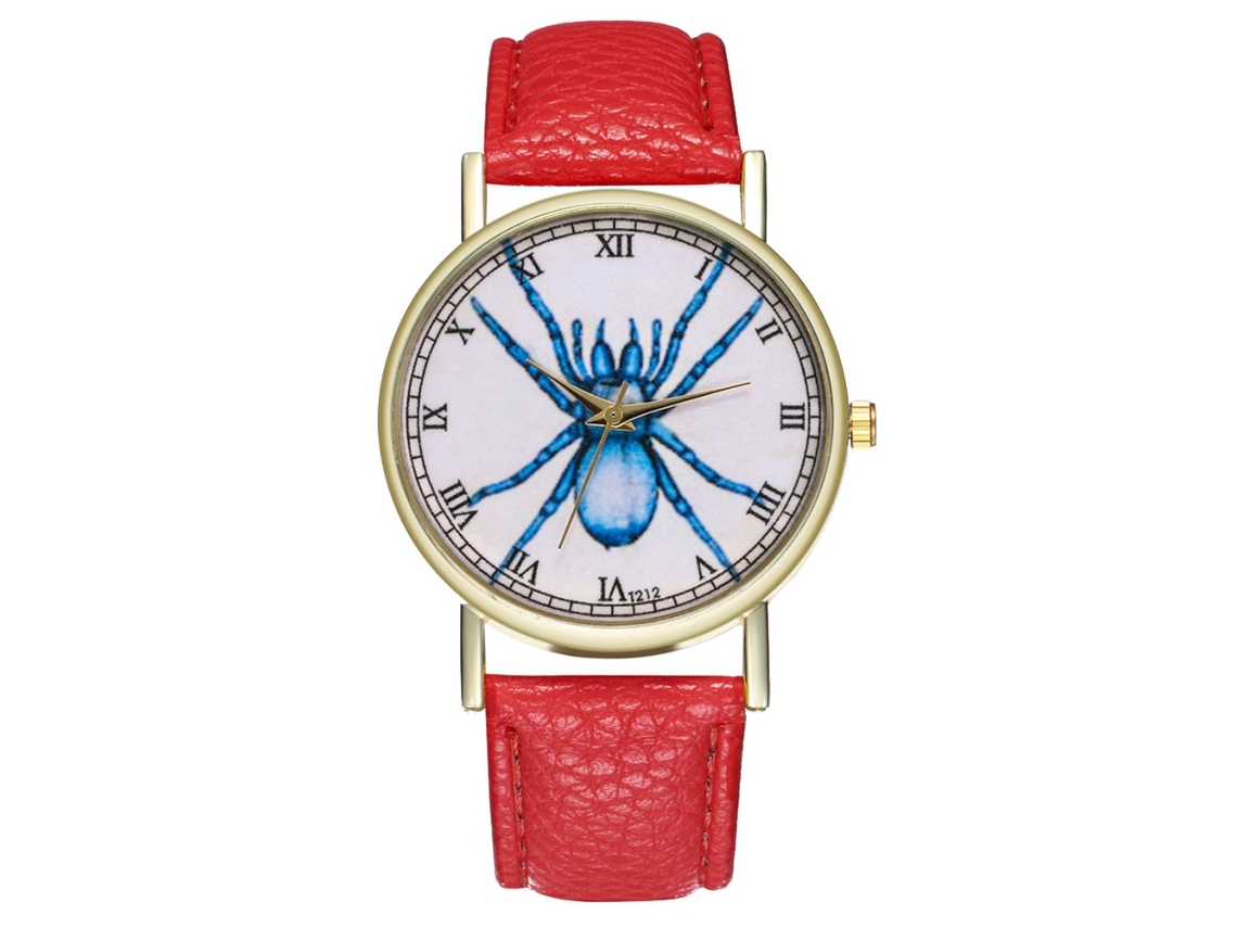 Reloj De Cuarzo Con Patrón De Insectos Moderno Unisex Casual Regalo (rojo)