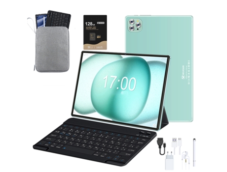 Tablet WUXIAN V62 + Teclado Bluetooth + Funda de Piel + Auriculares + Bolsa Plana +128SD 10 1''- 64Gb- 4Gb Ram -Gps- Wifi-4GLET Verde