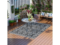 Diseño Plegable Reversible Moderno Para Exteriores, Pp Negro Y Gris, 182x274cm.