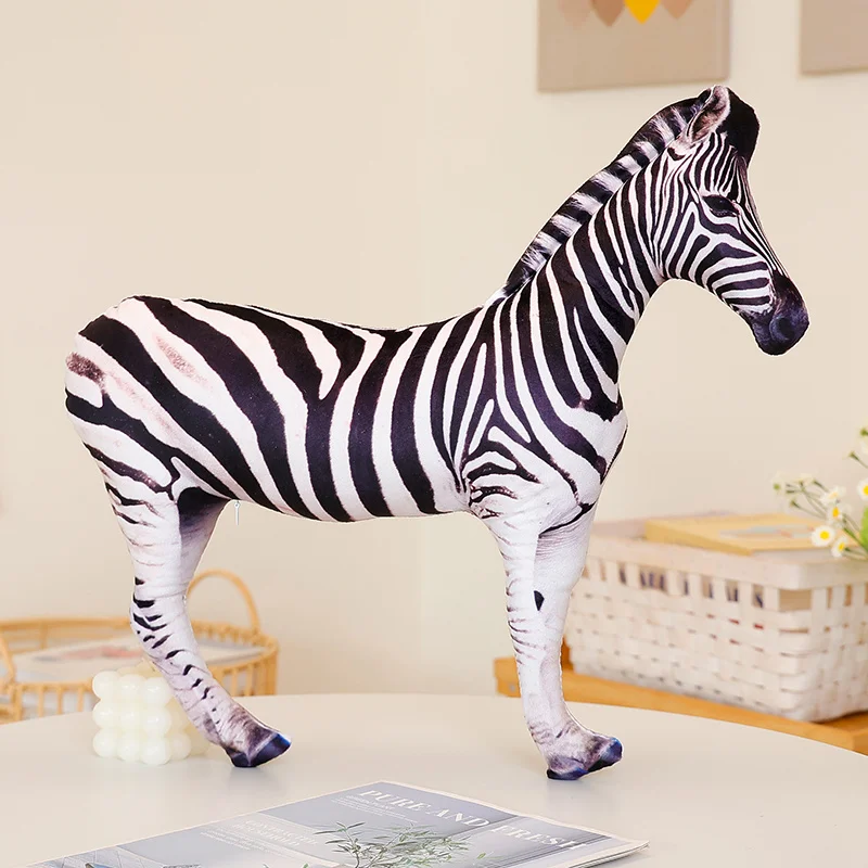Cojín decorativo 3D con estampado de cebra, ideal para sofá o dormitorio. MDUG (40x36 cm)