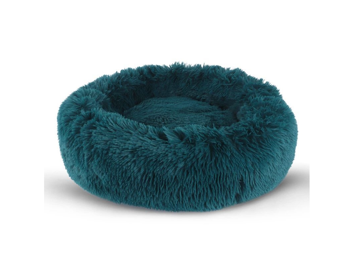 Cama para cachorro pequeno e gato, almofada macia, antiderrapante, lavável, diâmetro 40cm, ciano