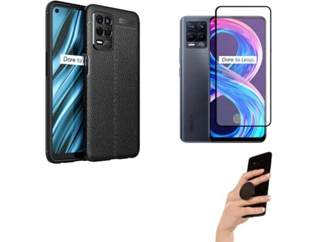 Carcasa, Protector y Popsocket Realme 8 Pro 4G Rugged Leather Negro