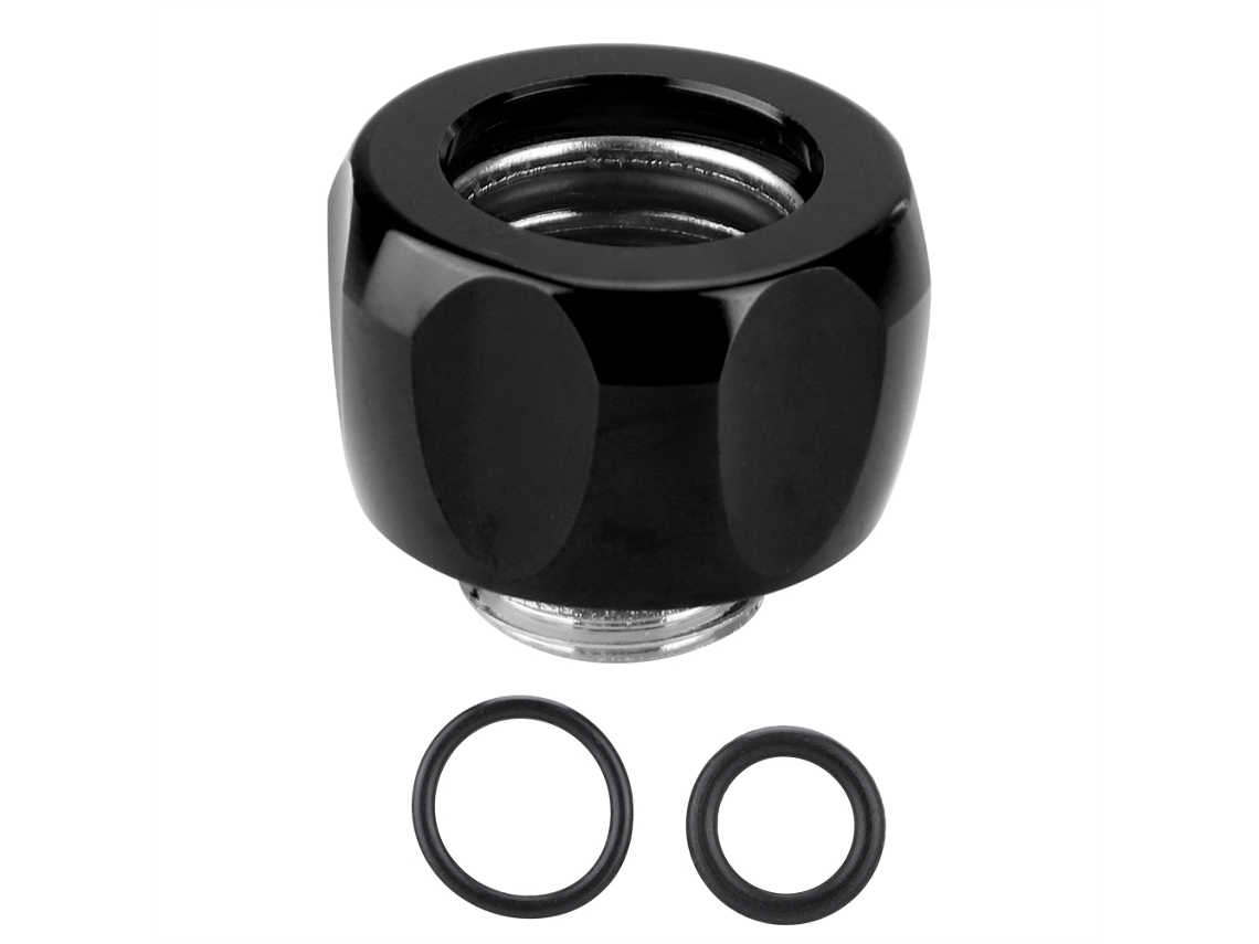 Conector De Compresión De Refrigeración Por Agua G1/4 Para Tubo Rígido De Acrílico De 14 Mm De Diámetro Externo Negro