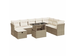 Maison Exclusive - Set De Sofás De Jardín Con Cojines 9 Pzas Ratán Sintético Beige