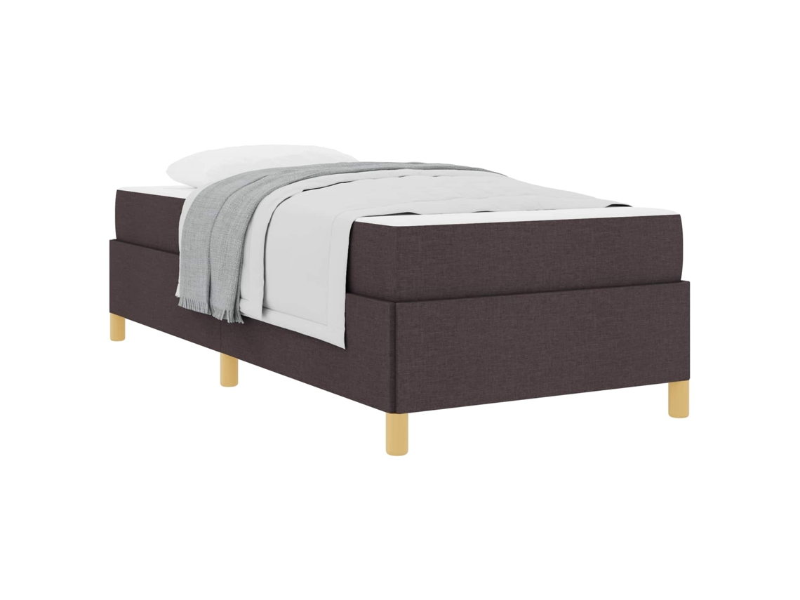 Maison Exclusive - Estructura De Cama Con Colchón Marrón Oscuro 90 X 190 Cm Tela