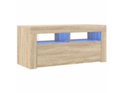 Mueble TV con luces LED 90x35x40 cm Roble Sonoma MAISON EXCLUSIVE