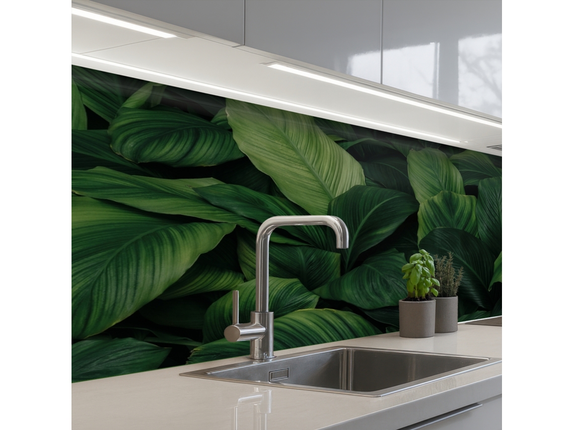 Salpicaderos De Cocina Naturaleza - Tropical - Hojas - Verde 150x60 Cm