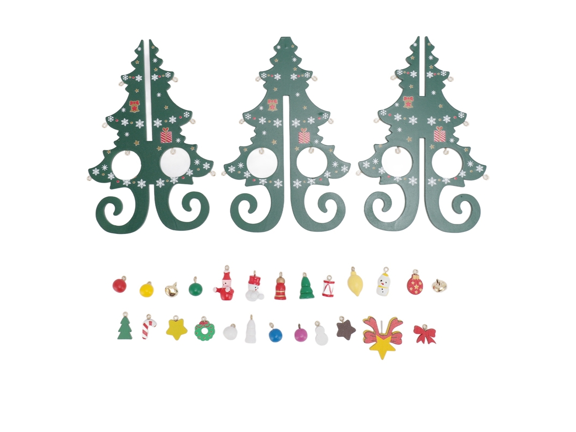 Árbol De Navidad De Madera En Miniatura Con Adornos Para Mesa, Sala De Estar O Fiesta.