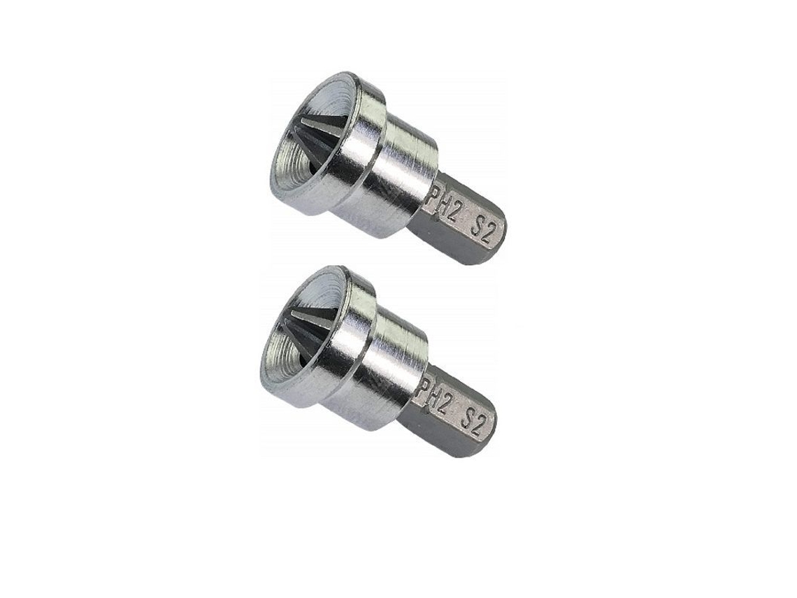 Conjunto De 2 Brocas Ph2 25mm 1/4" Acero S2 Para Tornillos Cruzados, Herramientas De Mano Para Plasterboard/placo