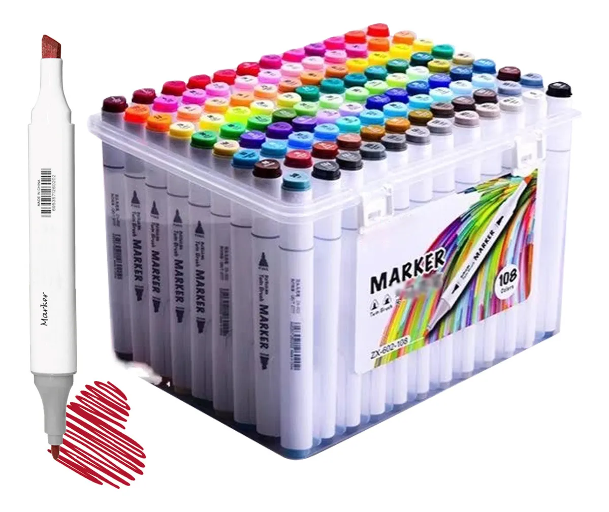 Paquete doble de 108 marcadores de papel de colores vayotoy
