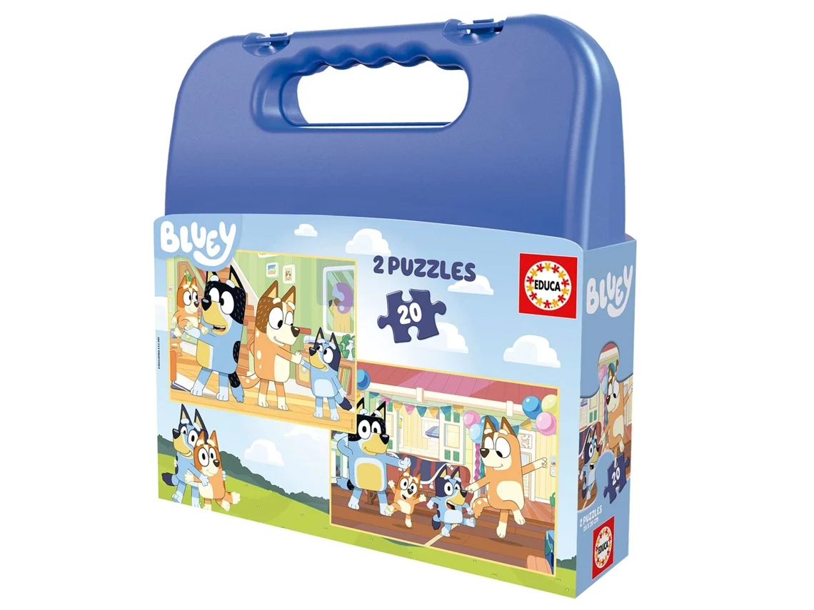 Estuche para rompecabezas EDUCA 2x20 piezas Bluey 20348