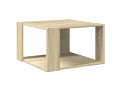 Mesa de centro cuadrada, diseño moderno y contemporáneo, 51,5 x 51,5 x 30 cm, madera industrializada, color roble, Dec038956
