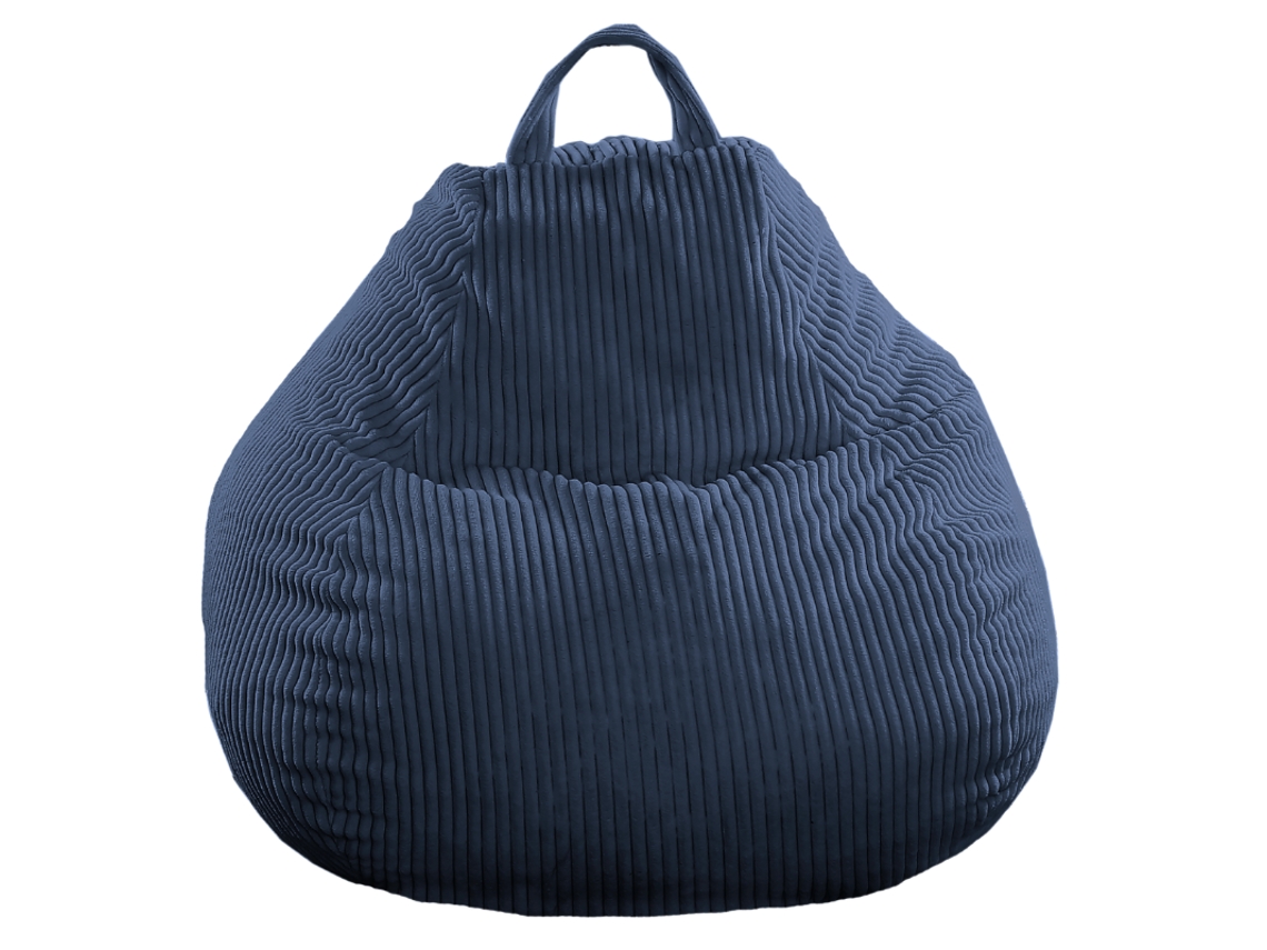 Puf Pera De Pana Desenfundable Azul Oscuro 105 X 85 Cm