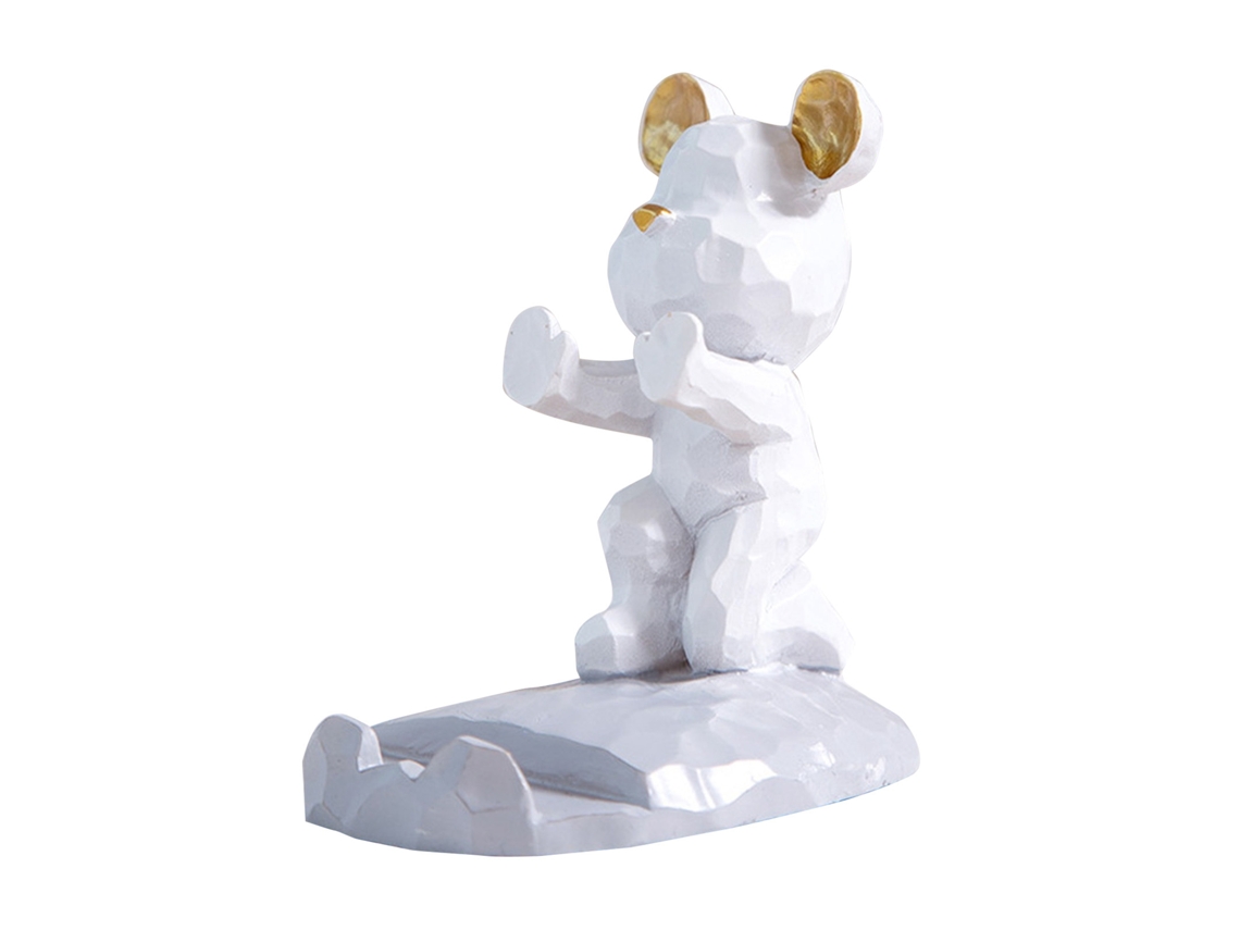 Baok - Soporte para teléfono con forma de oso adorable, soporte de mesa para teléfono y tableta, Oso blanco violento