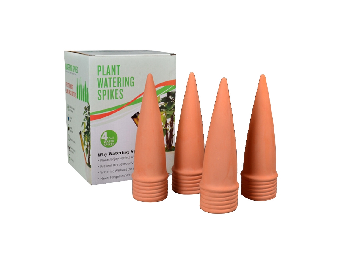 Juego de regaderas de cono de cerámica, 4 piezas, para jardín.